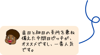 並目と細目の長所を兼ね備えた中間目ピッチが、オススメですし、一番人気です。